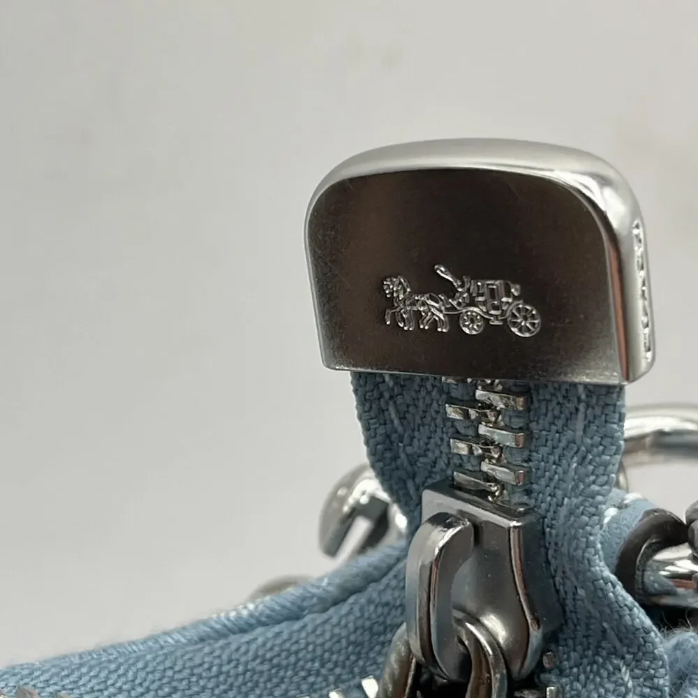 COACH Teri Shoulder Bag Signature Chambray Light Blue CH139 HAS STAINS AS IS